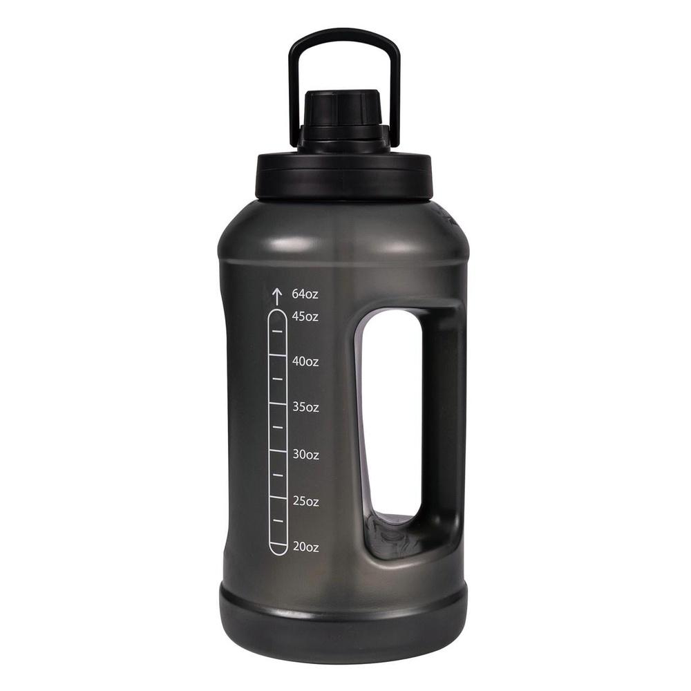 Reusable Water Bottle 64oz BPA-Free Plastic Lightweight Leak-Proof Wide Mouth Straw Ergonomic Handle Dishwasher Safe Travel