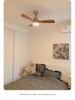 French Mid-Century Solid Wood Smart Ceiling Fan for Home & Restaurant
