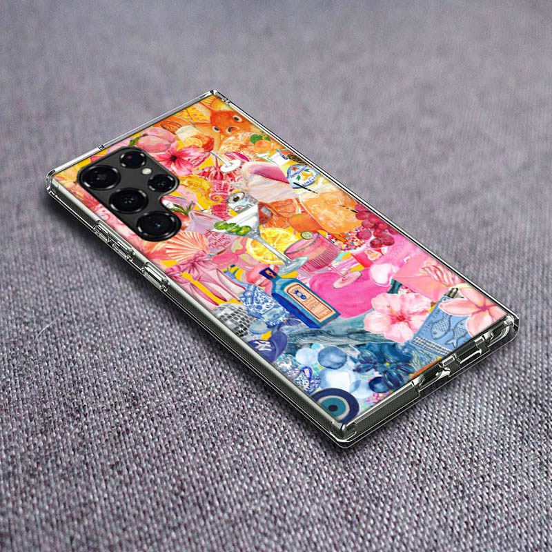 

Seaside Scenery Wine Lemon Phone Case For Samsung Galaxy S24 S23 S21 S20 FE S22 S26 Ultra S25 Edge S10 Plus Cover Clear TPU Capa Samsung S10 PLUS