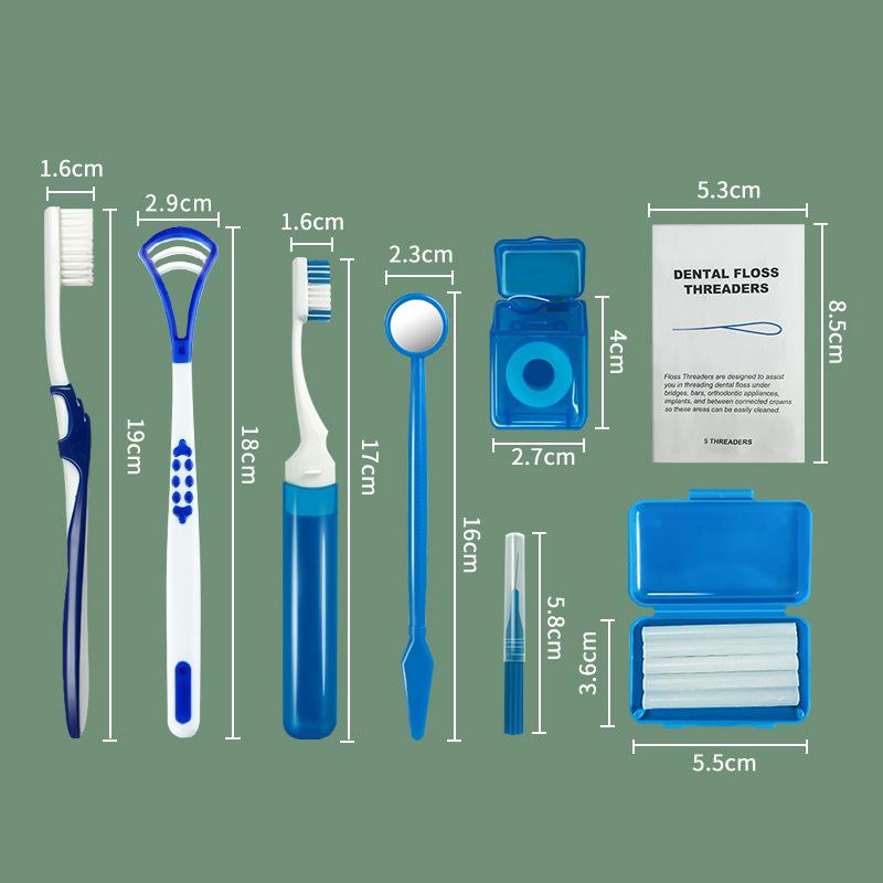 Care Interdental Brush Set 8Pcs Cleaning Kit for Braces Teeth Easy Oral Cleaning at Home and Outdoors