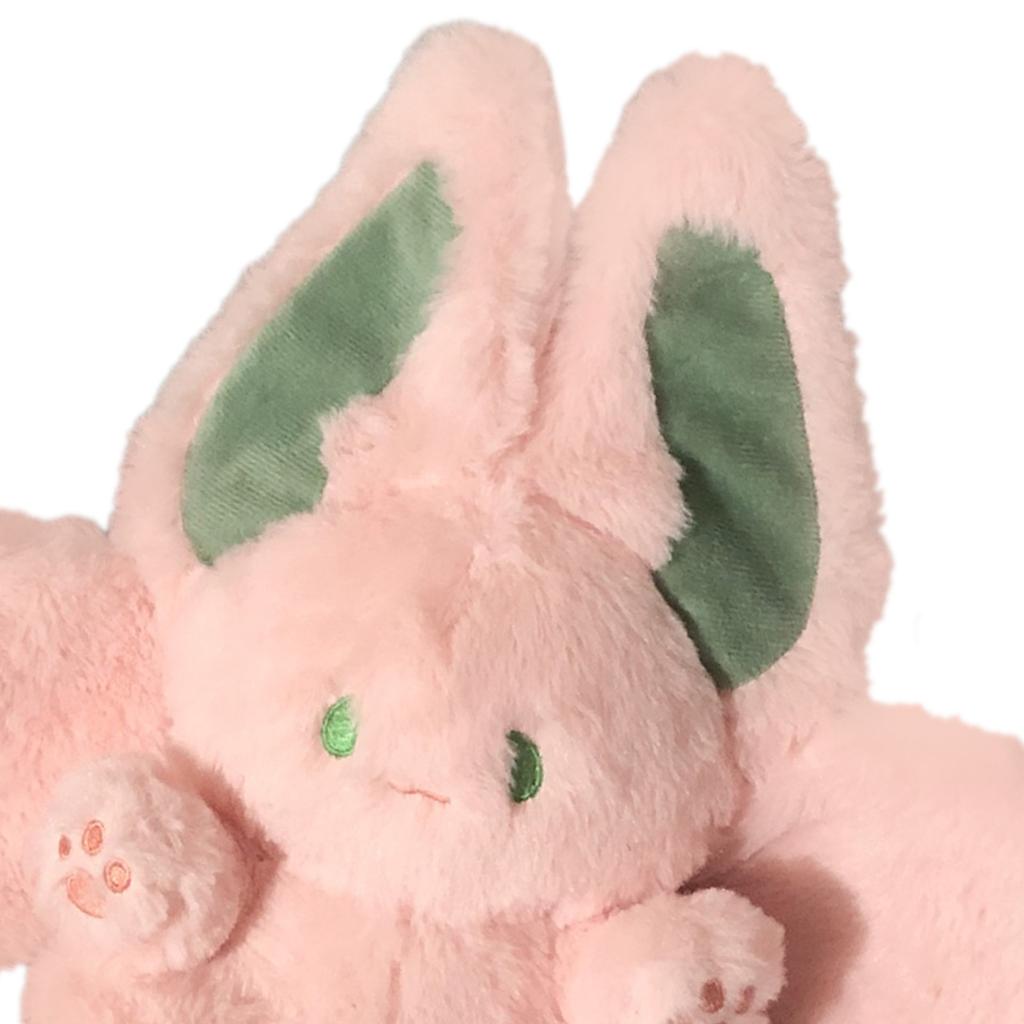 Plüsch Hasenpuppe Weich Niedlich PP Baumwollfüllung Flügel Langer Schwanz Design Stofftier Hase Spielzeug für Kinder Erwachsene Rosa