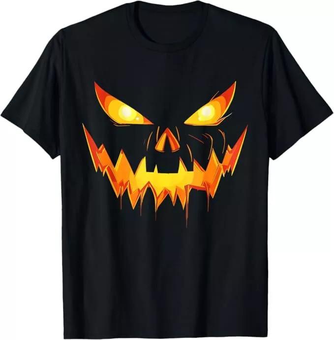 Scary Pumpkin Jack O Lantern Face Halloween Unisex T-Shirt.webp