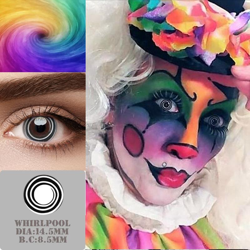 

Mrs.H 2 шт./пара, ежегодные цветные контактные натуральные линзы, очки для Хэллоуина, многоцветные контактные линзы для глаз, линзы аниме для косплея