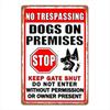 Beware of Dog Metal Sign - No Trespassing, Keep Gate Closed, Outdoor Yard Warning Decor 8x12 Inches - for Home & Garden
