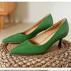 Fashion Elegant Pointed Toe Shallow High Heels Women High Quality Soft Leather Thin Heeled Slide Sandals Fashion Comfortable Dress Shoes