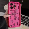 Luxus Schwarz Kreuz Muster Handyhülle für iPhone 15 14 13 12 11 Pro Max Mini XR XS MAX 7 8 Plus SE2022 Stoßfest Weich Funda Hülle
