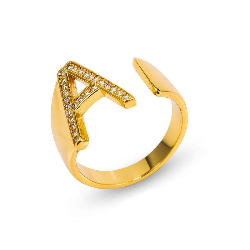 26 English Alphabet Adjustable Women's Fashion Rings