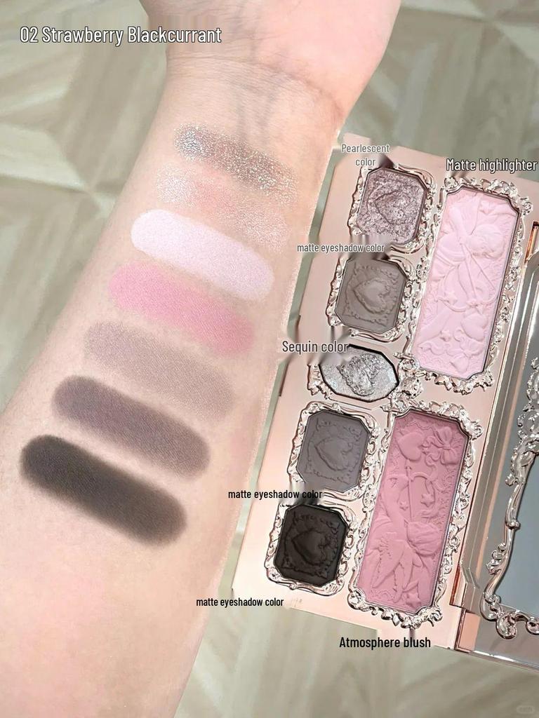 Flower Knows Strawberry Cupid Lip Cream & Blush, Eyeshadow, Perfume Handheld Mirror, and Balm Gift Set