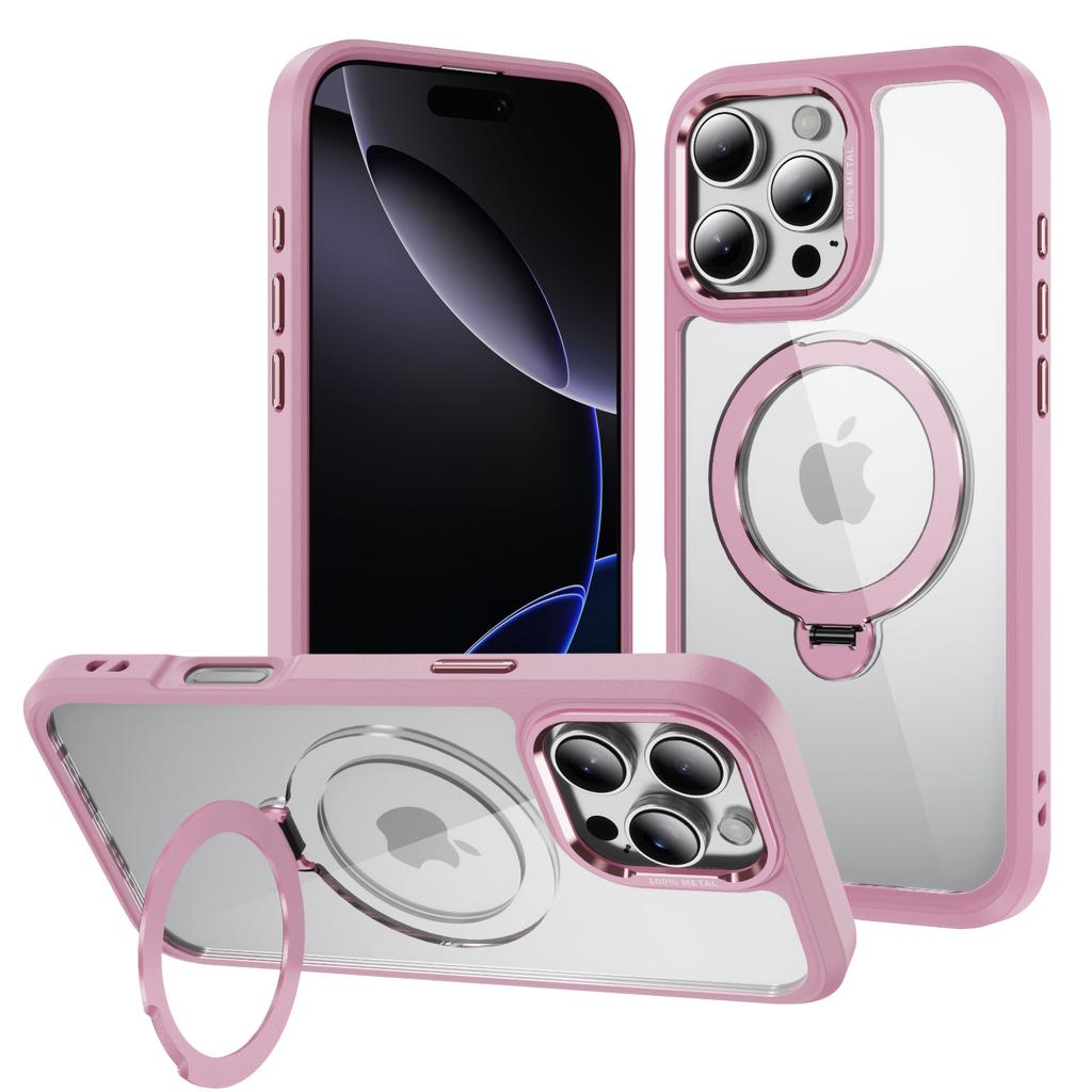 For IPhone 17pm Transparent Protective Case Holder for Apple 16/14 Anti Drop Magnetic Suction All Inclusive Phone Case Ins Style