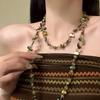 Creative Bohemia Pendant Necklace Retro Double Layer Necklace Vintage Long Sweater Chain  Women