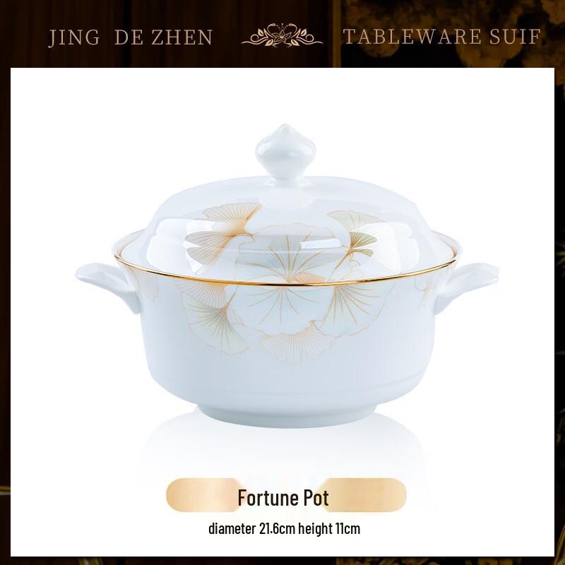 

Jingdezhen Hand-painted Bone China Wealth Pot