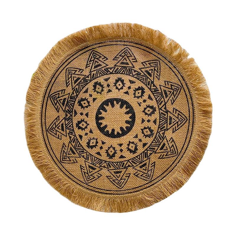 Nordic Style Woven Cotton Linen Coasters Placemats - Decorative Jute Heat Insulation Pads for Dining Tables