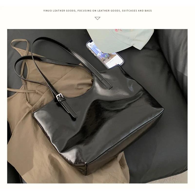 Women Tote Bag Luxury Shoulder Bag Girl School Class Underarm Bags Ladies Bucket Commuter Bag Pu Leather Backpack