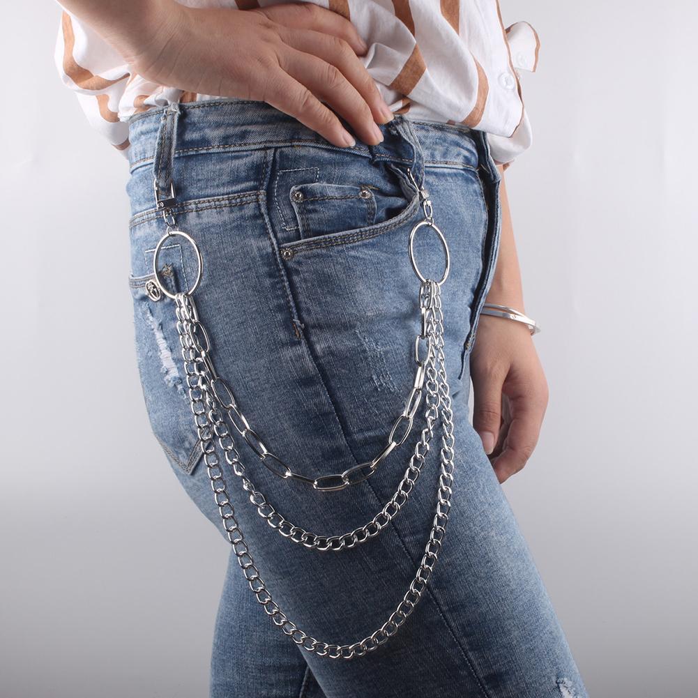 Alloy Layered Waist Link Chain Jewelry Fashion Unisex Punk Hiphop Hook Trousers for Men Women for Party Supplies Wedding Travel