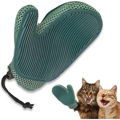 1PC Luva de Grooming para Gatos 2 em 1 Macia para Massagem Removedor de Pelos de Animais de Estimação Escova para Grooming Deslanagem Limpeza de Sofá Carpete Luva para Pelos de Cão Gato
