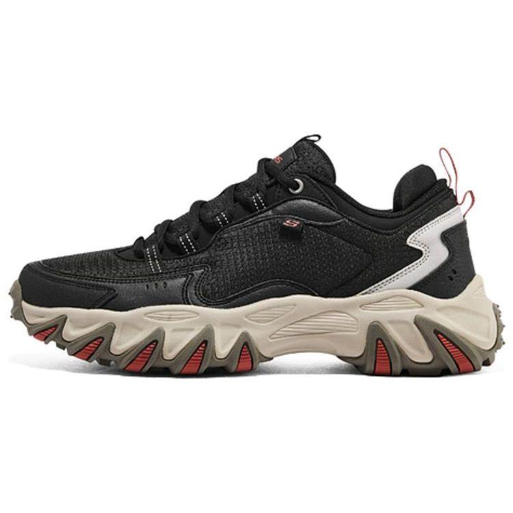 Skechers Wildfire Shoes Mesh Fabric Synthetic Leather Outdoor Casual Low-Top Dad Shoes Men sneaker Black 237525-BKNT 42