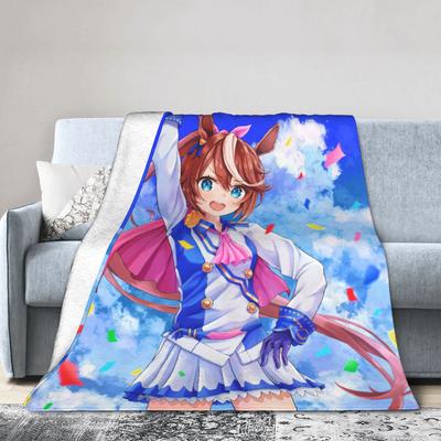 Anime Uma Musume Pretty Derby Blankets Fleece Print  Multi-function Soft Throw Blanket for Bedding Travel Bedding Throws