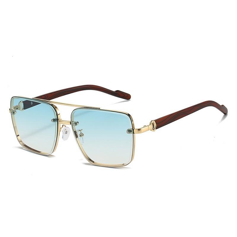 Vintage Oversized Square Sunglasses Ladies Trendy Design Man Driving Sunglasses Double Bridge Pilot Sun Glasses Shades Uv400Gafas