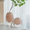 Lovely Colored Bubble Glass Vase Multiple Styles Plant Pots Table Decoration Flowers Arrangement Vases Room Aesthetic Decor