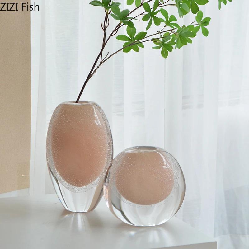 Lovely Colored Bubble Glass Vase Multiple Styles Plant Pots Table Decoration Flowers Arrangement Vases Room Aesthetic Decor