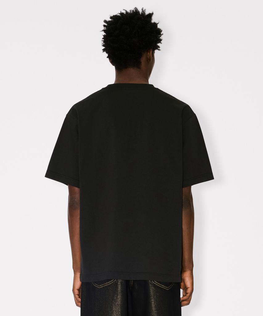 Kenzo Men'S Guts Kenzo Wild Tiger Embroidered Oversized Black Short Sleeve T-Shirt_K265Amt309Bkx