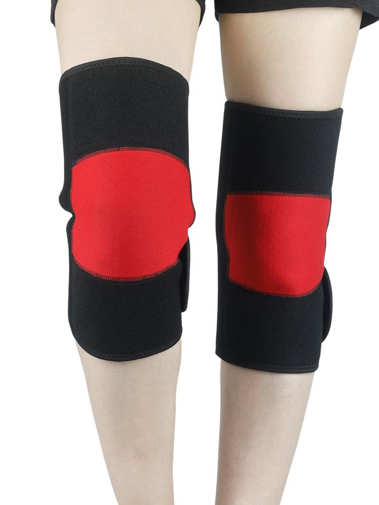 Magnetic Thermal Knee Protection Pads for Middle-Aged & Elderly with Adjustable Straps One Size красный