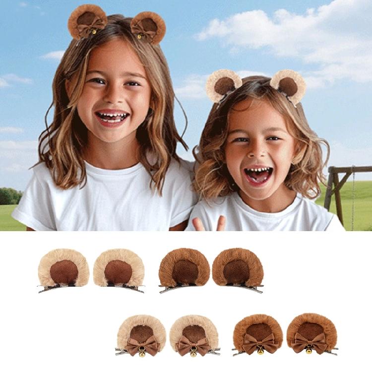 Realistic Bear Ear Hair Clip Furry Ear Barrette for Cosplay and Holiday Celebrations for Music Festivals Photo Props