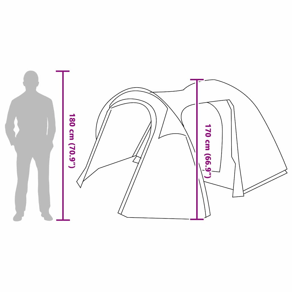 Dome Tent with Canopy and Storage Green 384 X 254 X 170 Cm