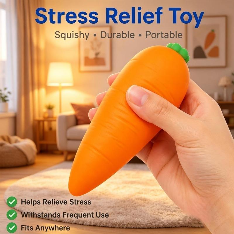 Carrot Squishy Fidget Sensory Toy Elastic Vent Stress Relief Portable Dorm Leisure Party Favor Present Anti-stress Toys Adults