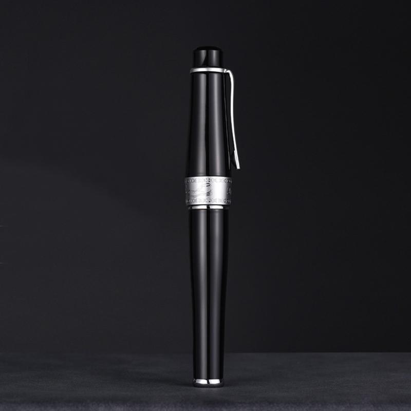 Duke 2009 Высококачественная черная перьевая ручка Память Чарли-Чаплин Большой размер Ностальгический стиль Средний стержень Тяжелое письмо Подарочная ручка GF002