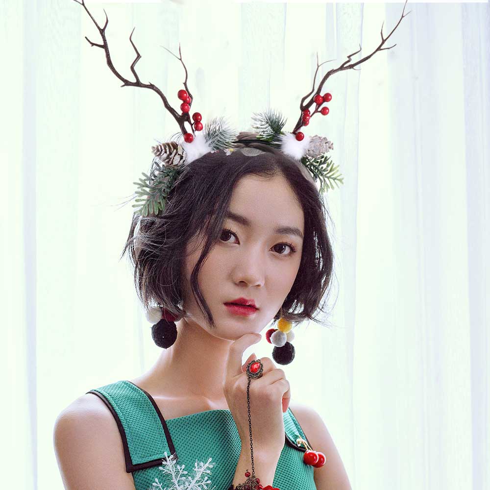 Branch Deer Horns Flower Hair Accessories Antlers Headband Korean Style Head Hoop Women Hair Band