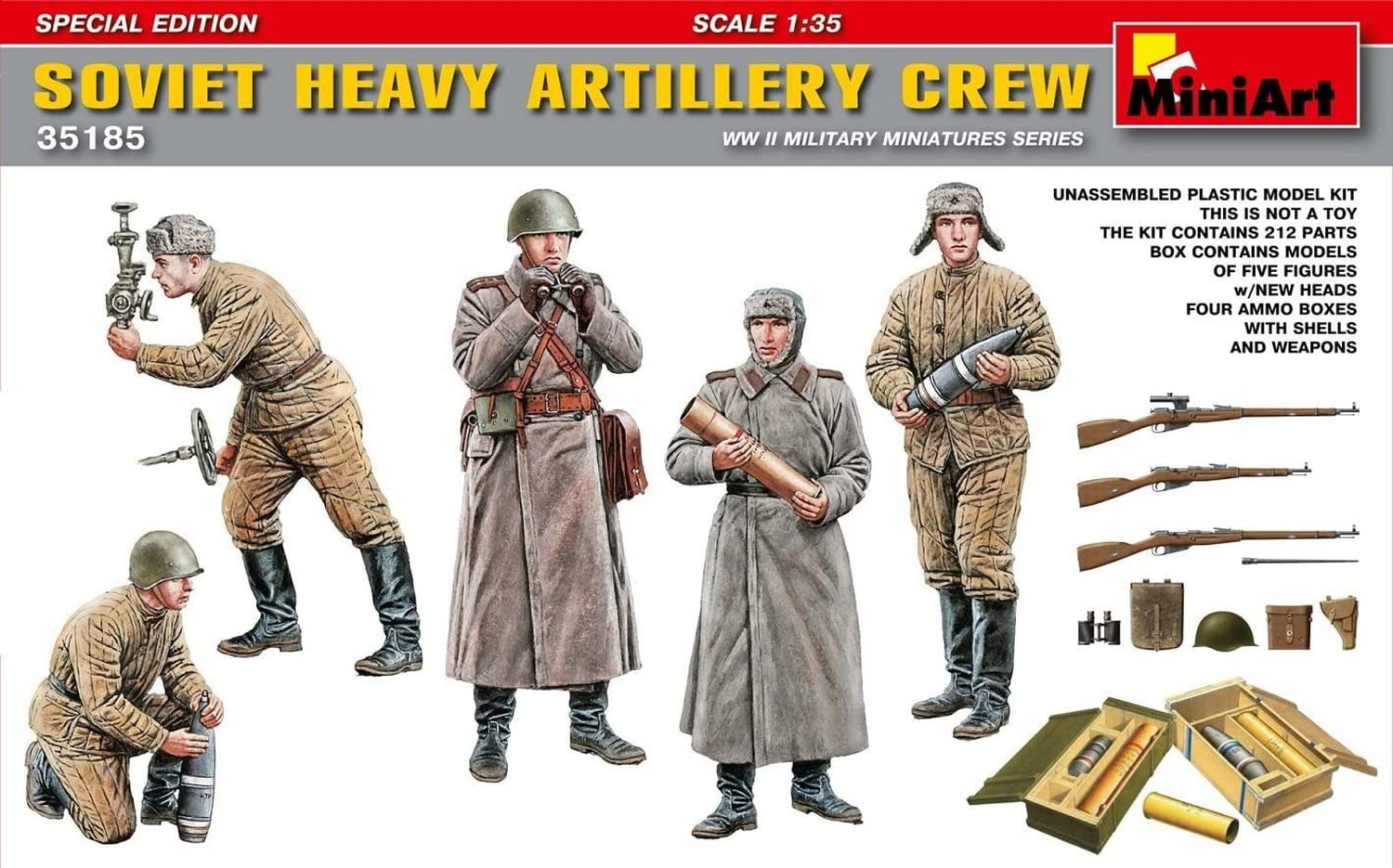 

Miniart Soviet Heavy Artillery plastic model kit 1/35 Crew, 5-piece