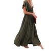 Solid Color Beach Cover-Up Long Dress with Sun Protection