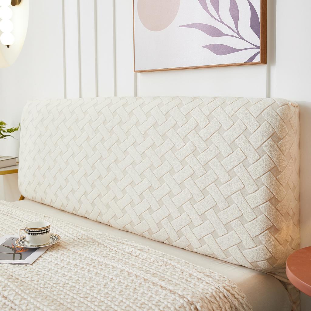 Solid Color Stretch Spandex Bedhead Dust Proof Slipcovers for Bedroom Home Jacquard Bedhead Cover All Inclusive Headboard Covers