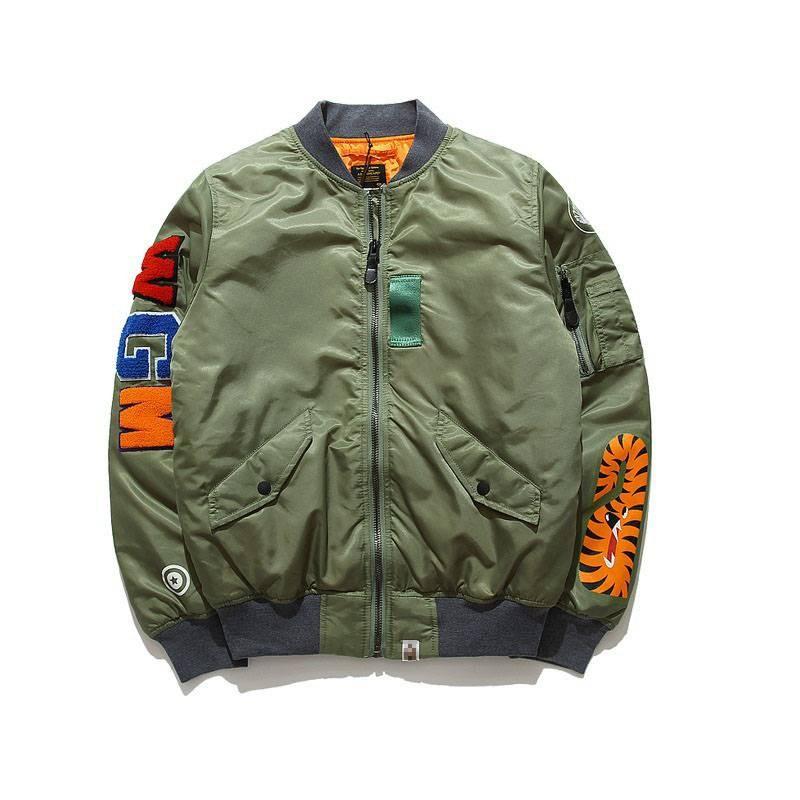 Shark Pilot Jacke für Herren Bestickt Camouflage Streetwear Warmer Mantel für den täglichen Gebrauch