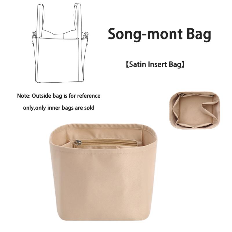 EverToner Fits For Song-mant Basket Bag Organizer Insert Makeup Bag Waterproof Satin Light inner bag