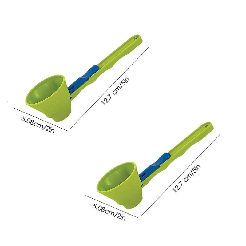 2PCS Cuillère à Café Pelle Coulissante Entonnoir 2 en 1 Design Coulissant Cuillère Doseuse Entonnoir Manche Plus Long Anti-Débordement Cuillère Doseuse Entonnoir Mesure Précise