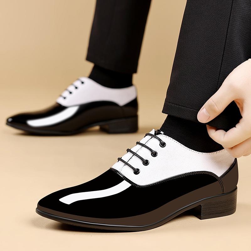 Heren Kostuum Schoenen Lakleer Oxford Schoenen Puntige Neus Vetersluiting Kantoor Schoenen Feest Bruiloft Schoen Grote Maten Zakelijke Leren Schoen