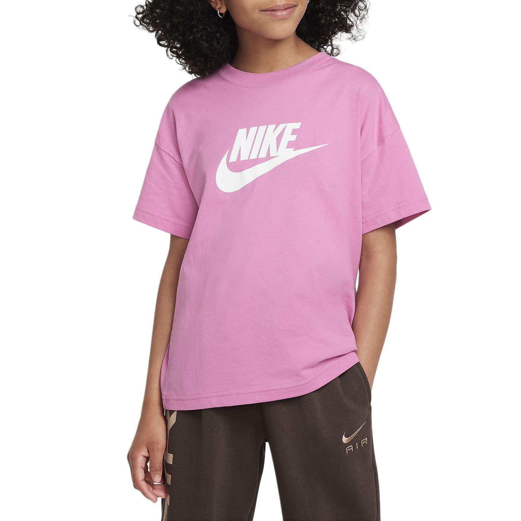 

Nike Sportswear Classic Comfortable Soft Cotton Drop Shoulder Loose Short Sleeve T-Shirt Magic Flamingo Kids Tops FZ5540-646 XL