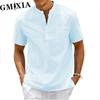 GMXIA Men's Fashion Casual Solid Color Print Tops & T-shirts Shirt