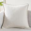 Solid Plush Square Throw Pillow Cover With Piped Edge For Sofa Bed Office Living Room Home Decor