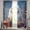 Christmas Gift Christmas Tree Owl Curtains For Living Room Bedroom Home Decoration Window Voile Tulle Curtain Drapes