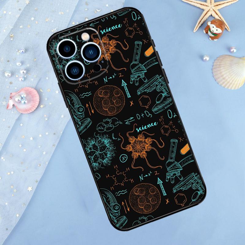 Vintage Seamless Chemistry Laboratory Phone Case For iPhone 15 16 Pro Max 13 11 12 14 Pro Max XR XS X 7 8 Plus 12 13 Mini Cover