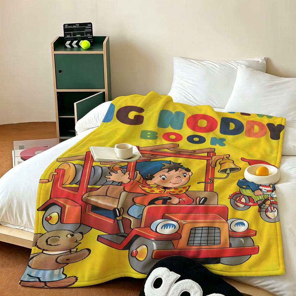 Kreslená N Noddy Přehoz Měkká Teplá Flanelová Fleece Přehozová Deka na Pohovku Postel Cestování Domov