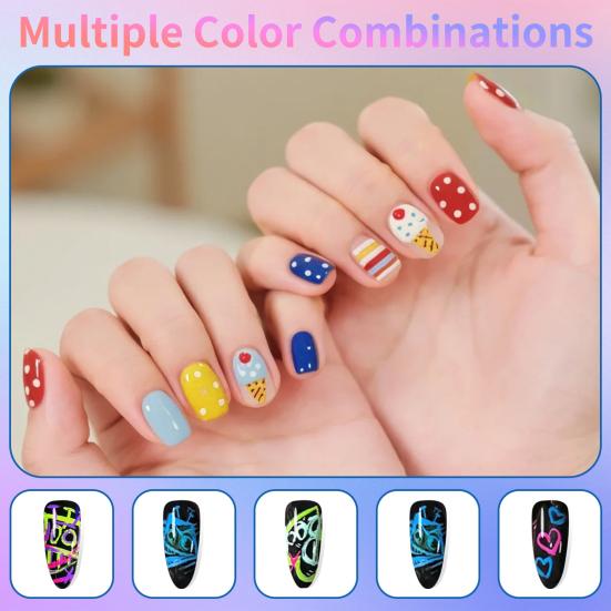 12/24 Colors Nail Art Pen Set Quick Dry Graffiti Nail Art Markers Fine Tip Waterproof Polish Pens Drawing Painting Liner Brush