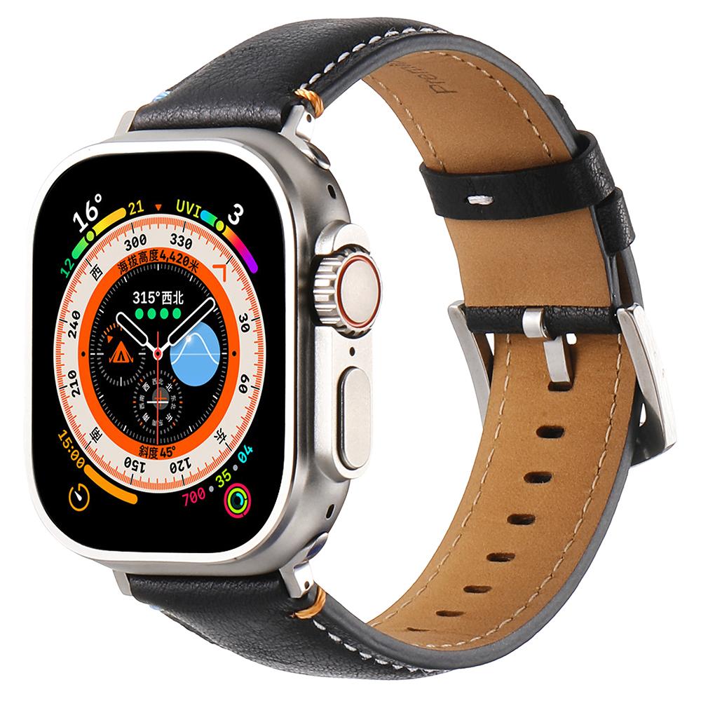 KALEBOL Genuine Cow Leather Watch Strap for Apple Watch Ultra 3 2 1 49mm/Series 11 10 46mm/9 8 7 45mm/SE3 SE2 SE 6 5 4 44mm/3 2 1 42mm