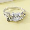 Huajie Wedding Heart Shape Sparking Cubic Zirconia Women's Rings Charming Engagement Bride Ring  Trend