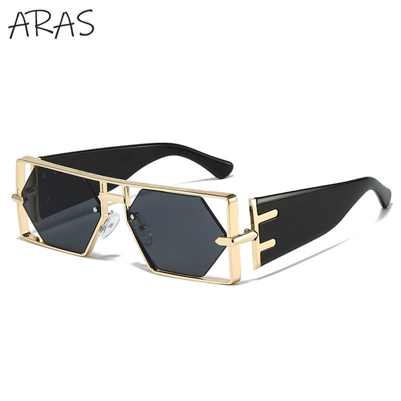 Steampunk Rectangle Sunglasses Women Men 2026 Luxury Hollow Metal Frame Sun Glasses Vintage Punk Hexagon Eyewear UV400 Shades