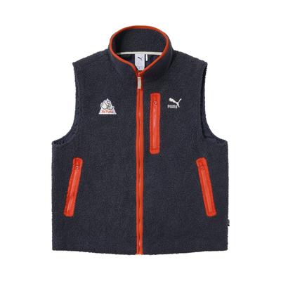 Sleeveless Sherpa Vest The Neverworn II With Letter Embroidery Men Vests Black 623014-16
