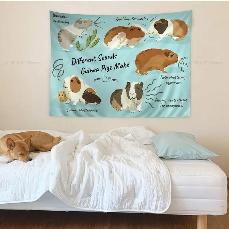 Niedlicher Meerschweinchen-Druck Wandteppich Büro Wohnzimmer Wandteppich Heim Wanddekoration Wandteppich